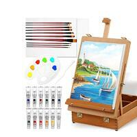 Без бренда «Набор подарочный «Две картинки» 27 предметов: этюдник 35 см из бука, краски акрил 12x12 мл, 2 холста 22x30 на мдф, 10 кистей, мастихин, палитра» в Симферополе в интернет-магазине Без бренда «Набор подарочный «Две картинки» 27 предметов: этюдник 35 см из бука, краски акрил 12x12 мл, 2 холста 22x30 на мдф, 10 кистей, мастихин, палитра» в Симферополе