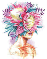 Без бренда «Портрет девушка с оригинальными цветами на голове» в Симферополе