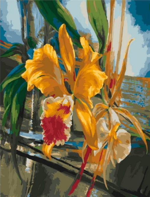 Картина по номерам 40x50 Оригинальный желтый цветок