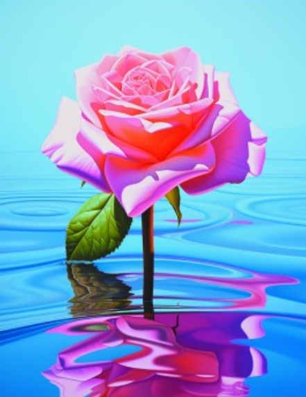 Алмазная мозаика 40x50 Розовая роза в воде