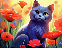 Без бренда «Серый котик и маки» в Симферополе в интернет-магазине  Без бренда «Серый котик и маки» в Симферополе