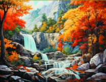 Маленький водопад в лесу