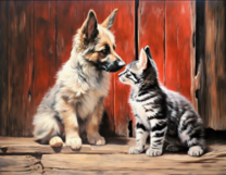 Без бренда «Знакомство котенка и щенка» в Симферополе в интернет-магазине  Без бренда «Знакомство котенка и щенка» в Симферополе