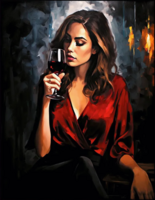 Без бренда «Девушка в красном платье с бокалом вина» в Симферополе