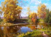 Без бренда «Осенний лес и берег реки» в Симферополе