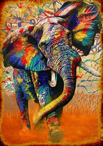 Веселый разноцветный слон