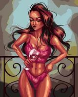 Без бренда «Девушка в нижнем белье с бокалом вина» в Симферополе